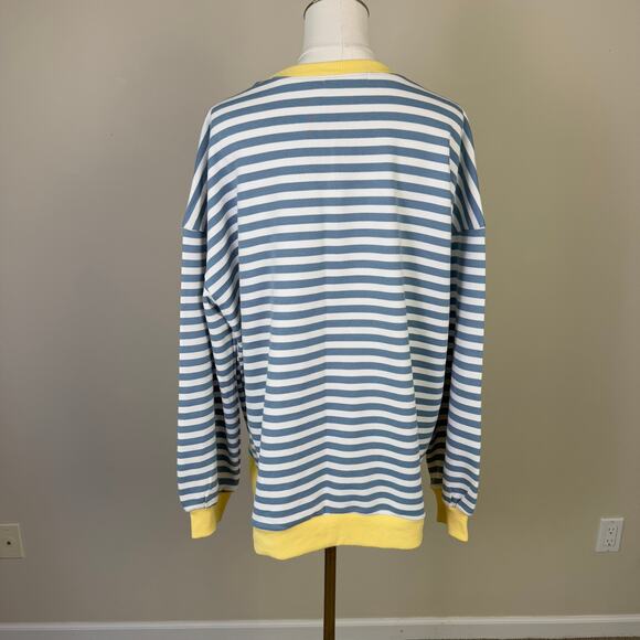 Trendy Queen Oversized Striped Crewneck Sweater US Women's L - Picture 3 of 8